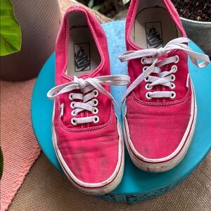 Vans Red Canvas Sneakers with White Laces